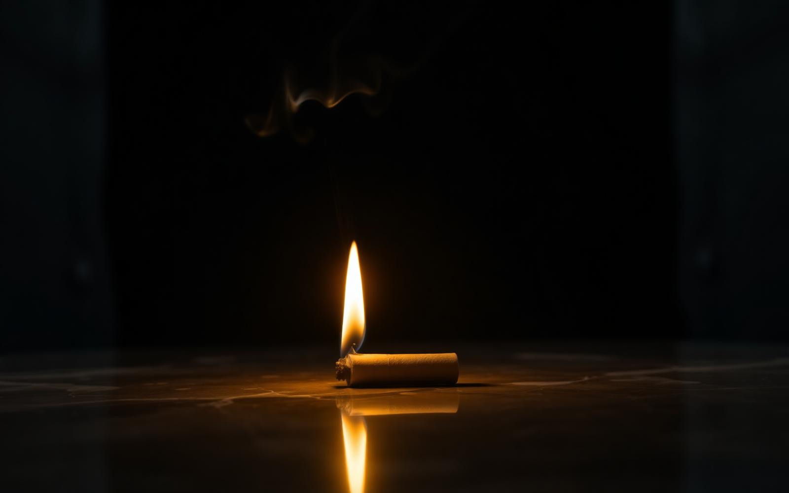 Cigareta koja se dogorijeva na mermernoj površini